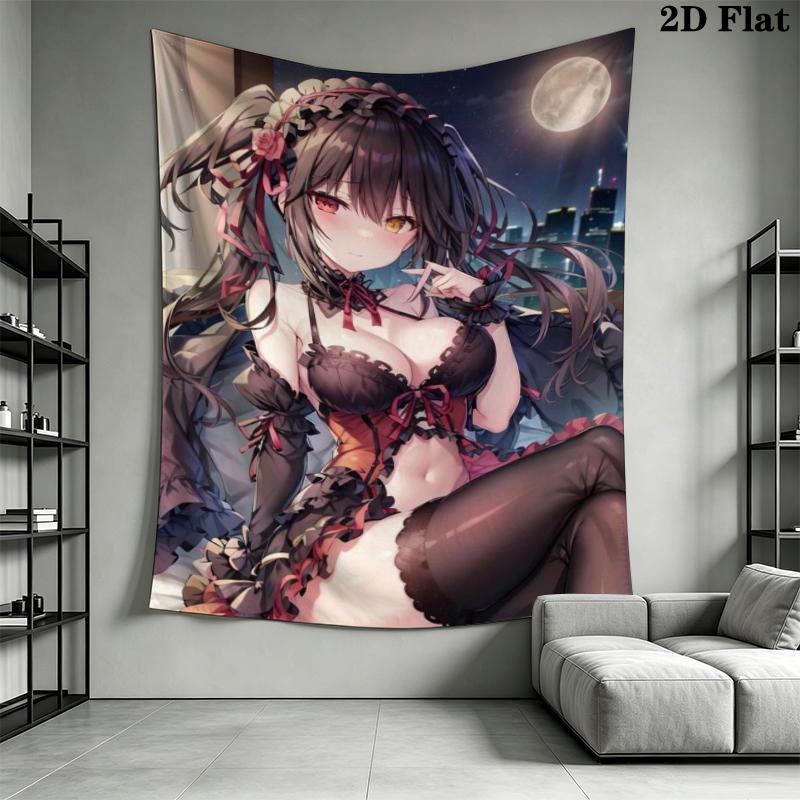 Kurumi Tokisaki Wall Tapestry Aesthetic Wall Hanging Printed Fabric Blanket Decorative Tapestries for Bedroom Living Room Home Decor