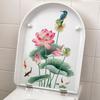Exquisite Hand-Painted Lotus Leaf Cartoon Toilet Seat Stickers Home Decor Wall Decal 2026 Christmas