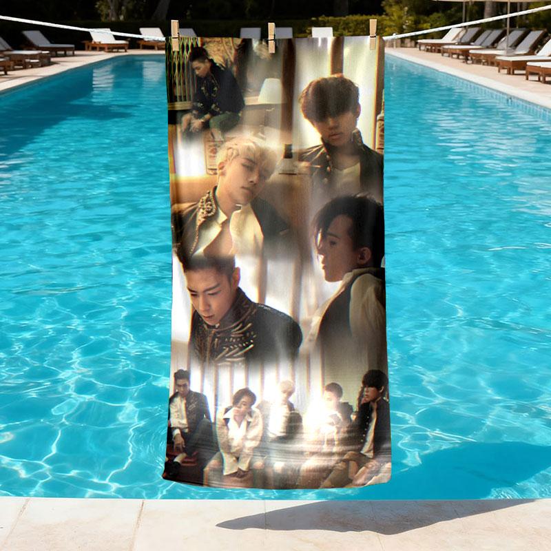 BIGBANG Print Beach Towel Design, Soft, Lightweight. for Home Bathroom, Spa, Pool, Yoga, Surfing, Camping, Gift for Family, Friend