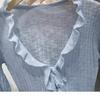 French Ribbed Lace-Up Cardigan - Long Sleeve Knit Shawl for Spring 2026 Women’s Collection