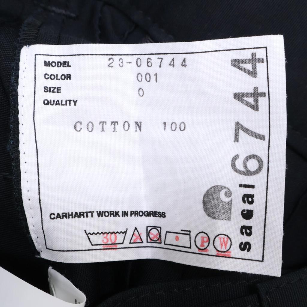 sacai [xCARHARTT WIP] 23-06744 23AW Black Pleated Skirt skirt 0 blackUsed