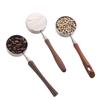 Measuring Spoon with Wood Handle, Stainless Steel Baking Scoop, Coffee Bean Milk Powder Teaspoon for Sugar Spice, Kitchen Gadget