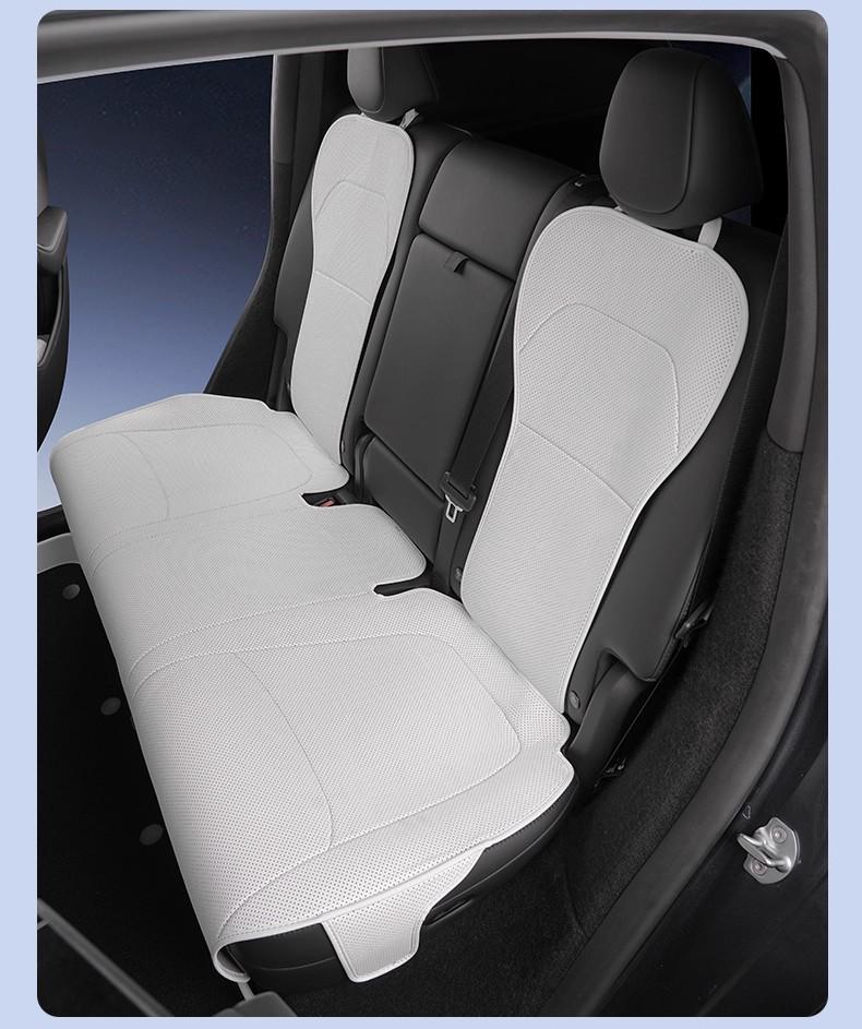 Nappa Leather Seat Protector Pad for Tesla Model Y (Refreshed Version) - Breathable, Ventilated Cushion