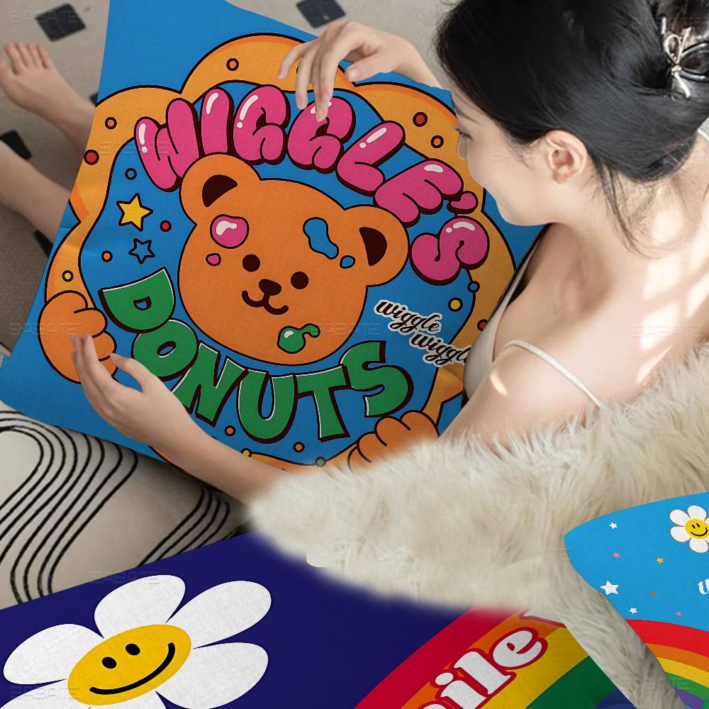 Popular Logo W-Wiggle Pillow Cover For Bedroom Room And Living Room Sofa Decorative Cushion Cover