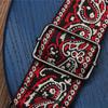 Adjustable Guitar Strap Embroidered Nylon Shoulder Strap Leather Ends Guitar Straps for Bass, Electric & Acoustic Guitar