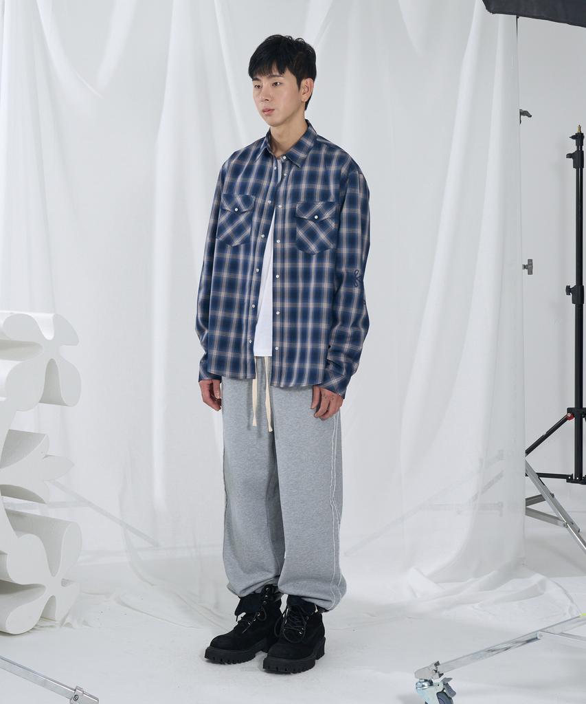 SLOWACID Low Cut Dart Sweatpants [Melange Grey]