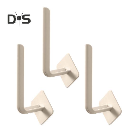 3Pcs Wall Hook Strong Load-Bearing Waterproof L-Shaped Traceless Hanger Traceless Bathroom Kitchen Hook