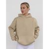 European and American New Loose Casual Hood Long sleeve Pocket Hoodie Top Loose Casual Hooded Top