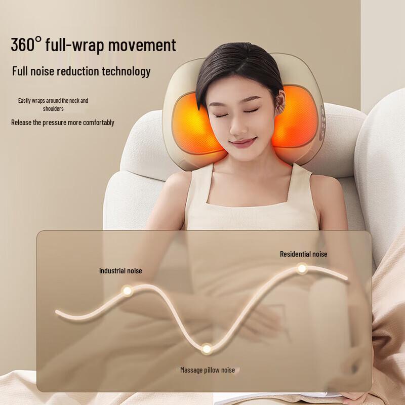 AUX Neck and Shoulder Kneading Massage Pillow CN plug (adapter included)