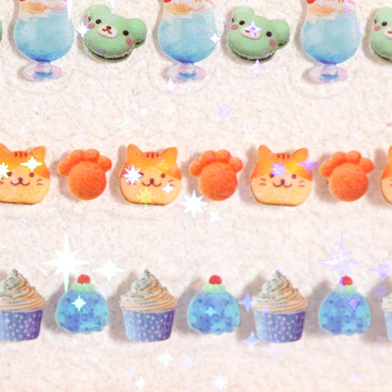 10pcs/bag PET Vintage Snacks Fruits Shop Stickers For Scrapbooking Kawaii Stationery Notebook Background Sticker DIY Decoration