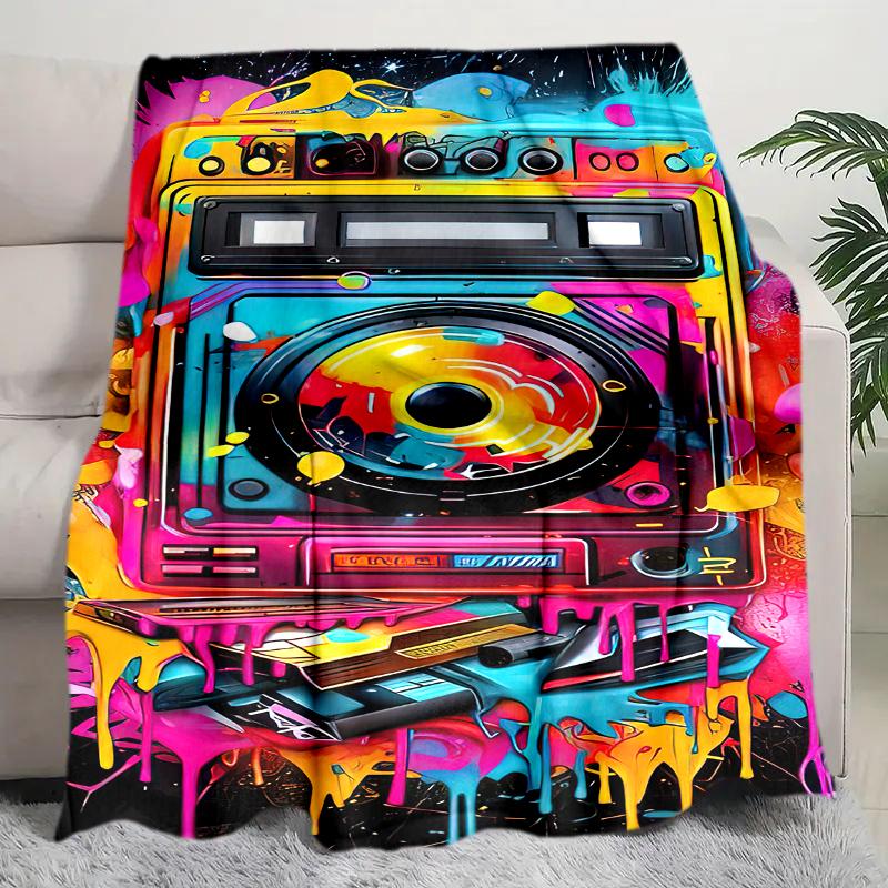 

1PC Musical elements printed blanket, all season lightweight home office outdoor nap multifunctional blanket A5 80cm x 120cm