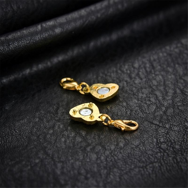 Shimmering Heart Shaped Magnetic Clasp Fastener For Jewelry Making Alloy Construction Rhinestones Necklace Connector