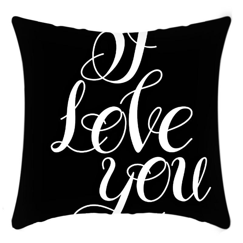 

Новая простая серия наволочка черная белая с принтом букв наволочка чехол на подушку для дивана 45 * 45Cm pillowcase