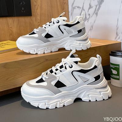 Mode Dames Hardloopschoenen Ademend Mesh Hoogteverhogend 5CM Dames Chunky Sneakers Outdoor Wandelschoenen Witte Wedges