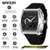 Sanda Trendy Men's Dual Display Luminous Waterproof Electronic Watch - Casual and Versatile with Countdown Timer