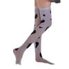 Cow Print Nightclub High Knee Stockings - Sexy White & Black Stockings for Women