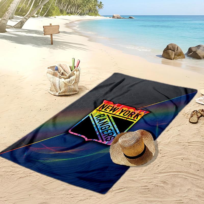 Asciugamano da Spiaggia Stampa New York Rangers Morbido Portatile Asciugatura Rapida?Asciugamano Asciutto Per Piscina Vacanza Estiva Sport all'Aperto