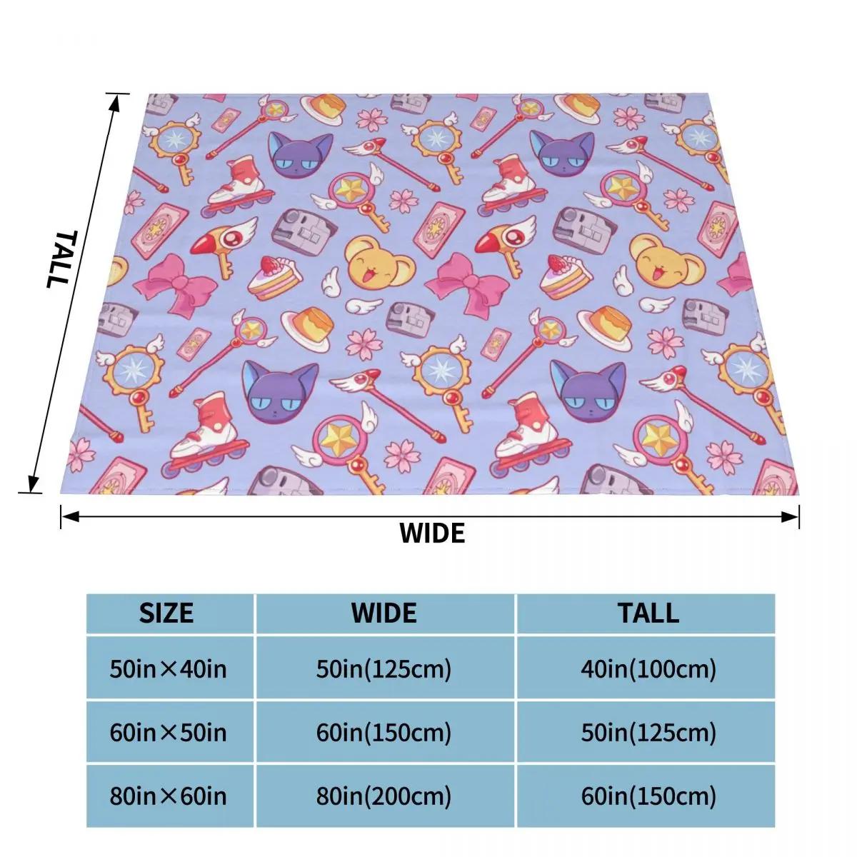 

Одеяла Cardcaptor Sakura Flannel Anime Cute Keroberos Japan Manga Super Warm Throw Blanket для спальни, дивана, кровати, ковра 75x100cm 30x40in