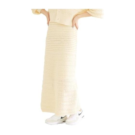 ROPE  PICNIC Skirt setup compatible/Openwork tape yarn I-line knit skirt for women