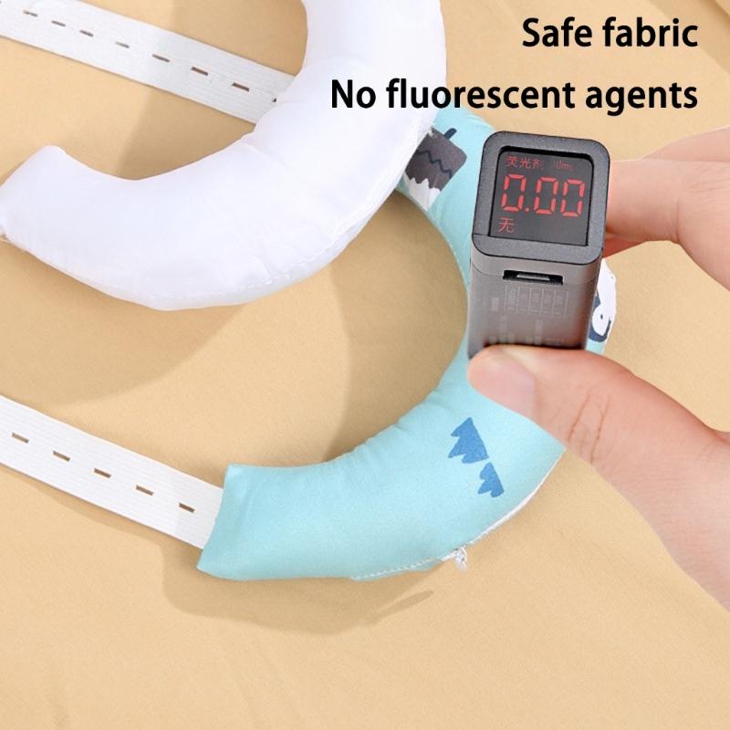 Breathable Cotton Baby Pillow Crescents Shape Neck Support Cartoon Pattern Bedding Pillow for Newborns
