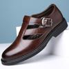 2025 New Roman Casual Sandals for Men Soft Leather Non-slip Outwear Leather Sandals Summer New Buckle Designer Shoes Male