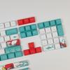 Coral Sea Keycaps Full Set 128 for Key Keycap PBT Sublimation DA Height for Mechanical Keyboard for MX H Keys S