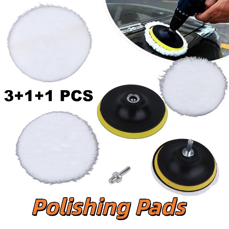 5/7Pcs 3/4/5/6/7 Inches Soft And Reusable Polishing Pads Car Buffing Wool Wheel Mop Kits For Car Polisher Drill Accessories