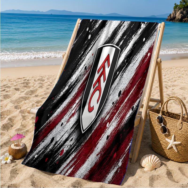 Fulham Fußballwappen Strandtuch Mikrofaser Strandtuch, Leicht und Schnelltrocknend, für Sommerreisen, Schwimmbad-Fan Geburtstagsgeschenk