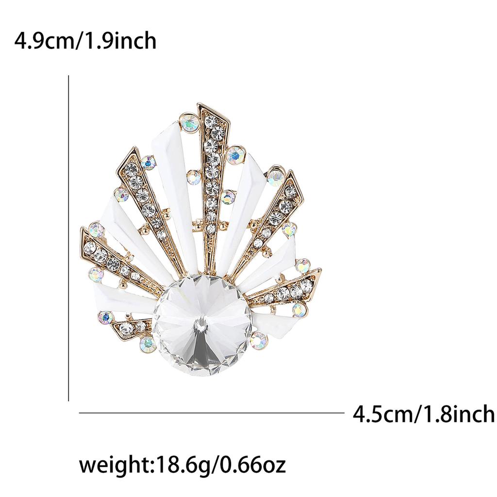 Creative Alloy Rhinestone Shell Modeling Brooch Cartoon Marine Life Men'S And Women'S Clothing Brooch Ornament Pin