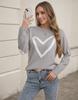 Europa, Amerika Herbst und Winter Neuer Pullover Damen Valentinstag Liebe Jacquard Pullover Strickpullover Oberteil