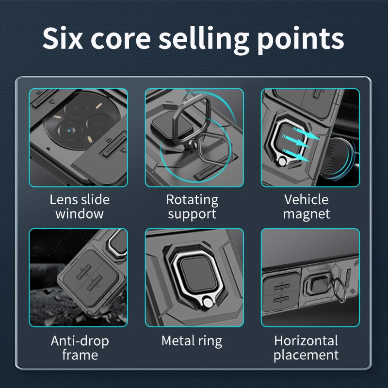 For Oppo Realme 13 Pro Plus Case Lens Protection Armor Shockproof Coque For Realme 12 Pro Plus 12 Lite 4G Ring Stand Back Cover