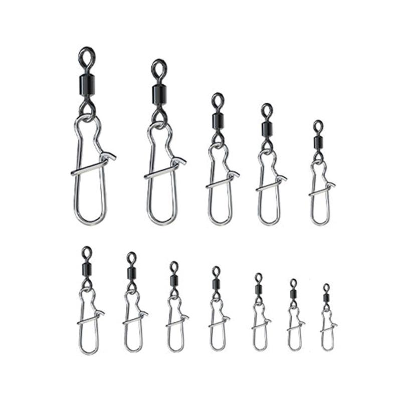 10Pcs Fishing Swivels Duos Lock Balls Bearing Swivels Quickly Change Swivels Fishing Tackle For Saltwater Freshwaters