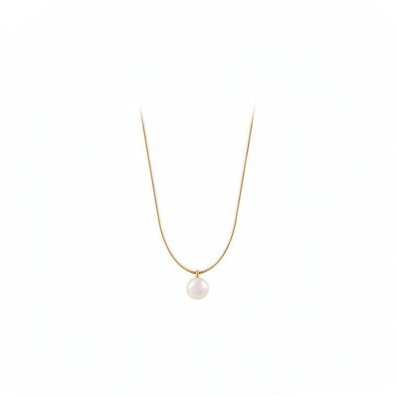 Gold-Plated Pearl Pendant Necklace - Elegant, Versatile, Light Luxury Clavicle Chain