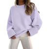 Women's 2026 Long Sleeve Solid Color Round Neck Loose Sweater
