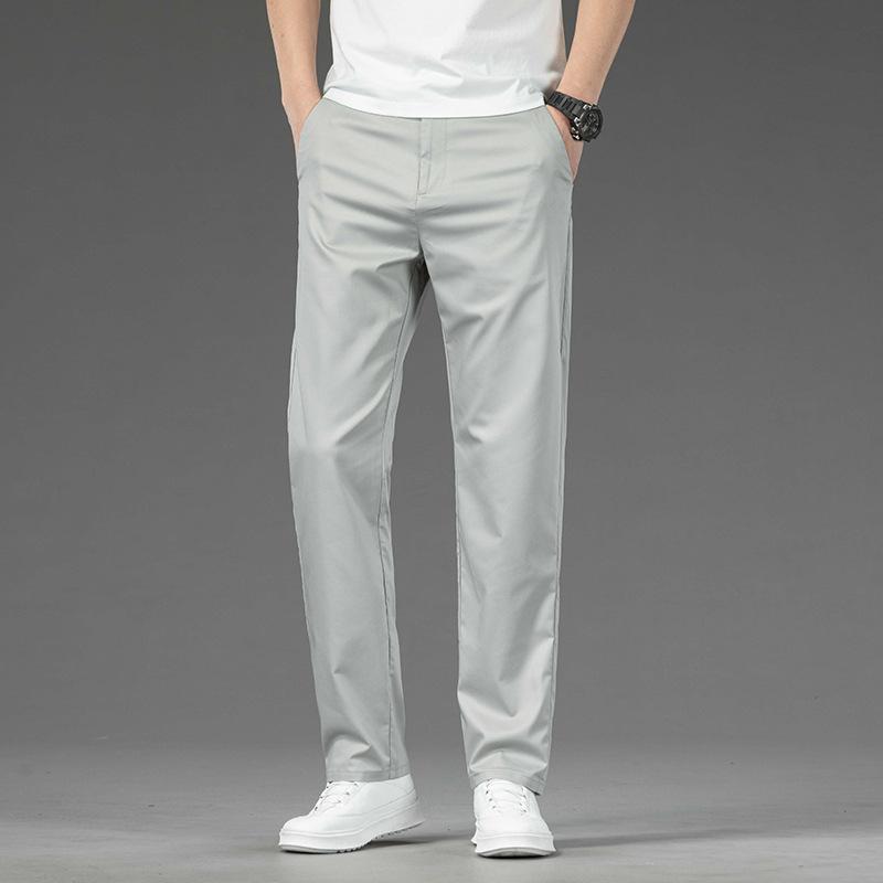 Spring And Autumn New Bamboo Fiber Casual Men'S Business Casual Loose Elastic Versatile Pants Straight Leg Pants