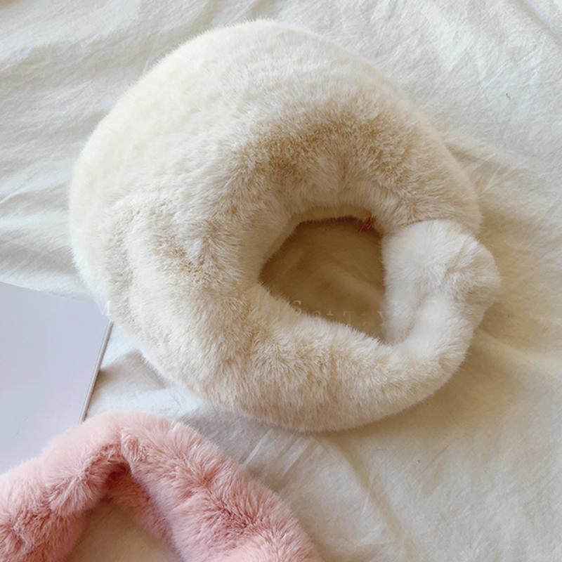 Solid Color Plush Dumpling Bag Simple Style Niche Design Faux Fur Handbag Tote Small Women's Underarm Hobo Bag