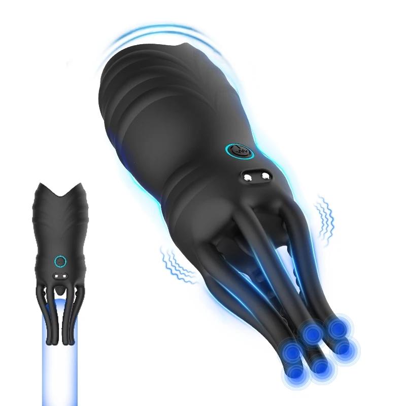 Eichelstimulator Penis Trainingsvibrator für Männer Eichelstimulierendes Massagegerät Penis Verzögerungstrainer Automatischer oraler Höhepunkt Sexspielzeug 18+