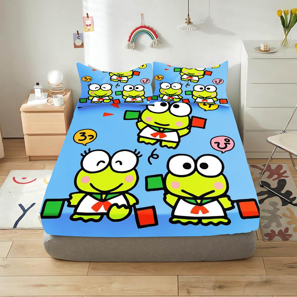 Kerokero Spannbettlaken Kinder Polyester Spannlaken Cartoon Bezug Elastisch Niedlich Digitaldruck Bettwäsche Teenager