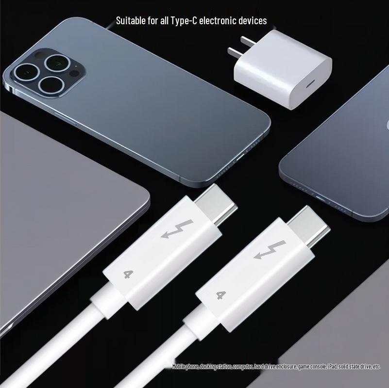 240W Thunderbolt 4 USB-C Dual Cable for Android and Car PD Charging