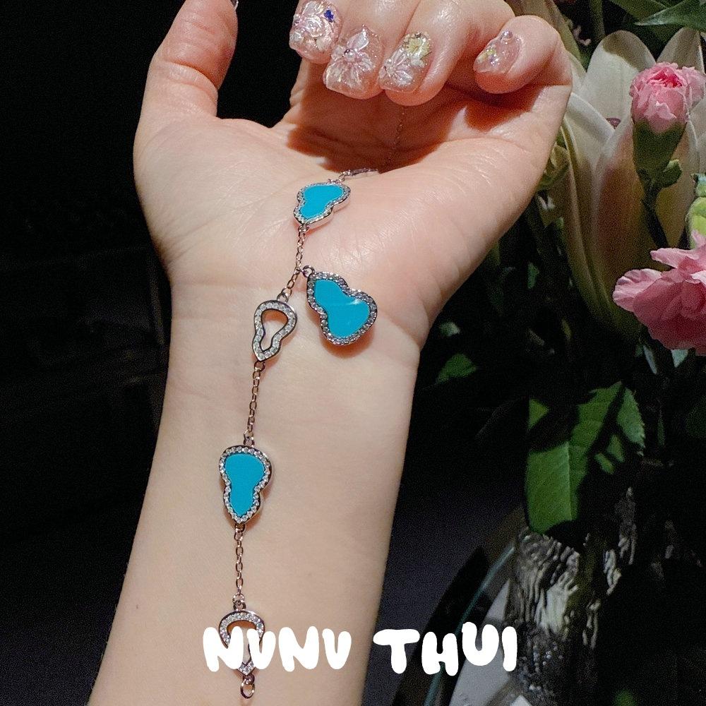 Gilt Fulu Powder Fritillary Gourd Fulu Gemstone Bracelet Haute Couture Jewelry Natural White Crystal Flower Ball Flower God Bracelet
