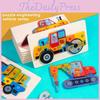 Wooden Vehicle Construction Puzzle Kids Educational Toy Gift For Early Learning