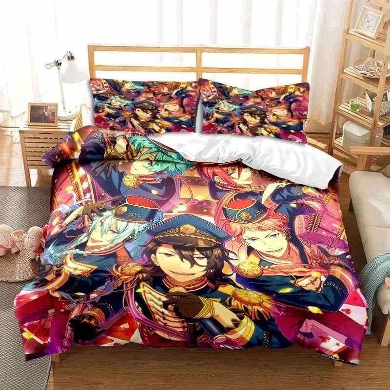 Cozy Durable Twin Double King 3D Anime Rock Band Ensemble Stars All Season 3 Piece Bed Comforter