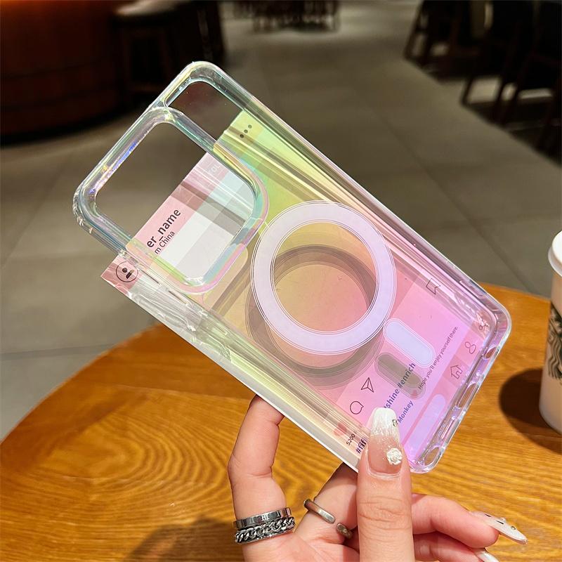 

Clear Gradient Wireless Charging Magnetic For Magsafe Case For Motorola Moto Edge50 Fusion G Stylus 5G G85 G45 G34 PC Cover ForMoto-Edge50Fusion