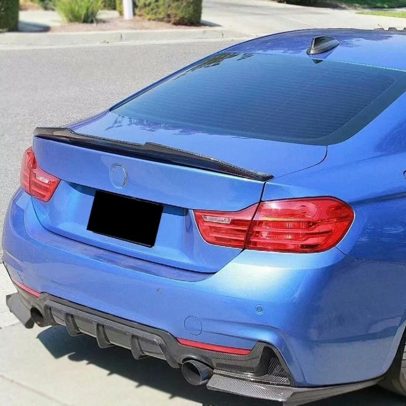 Per BMW Serie 4 F32 F33 F36 2014-2020 Fibra di Carbonio Lip Paraurti Posteriore Spoiler Baule Kit Ala Coda Stile MP M4 PSM Nero Lucido