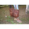 Handmade Leather Tote Bag: Travel Carry-On Shoulder Bag