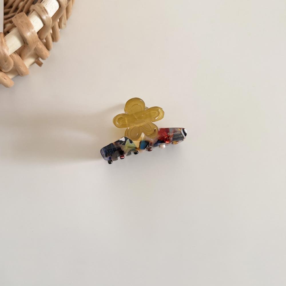 Retro Large Flower Flower Hair Claw Colorful Sweet Floral Crab Clip Hairpin