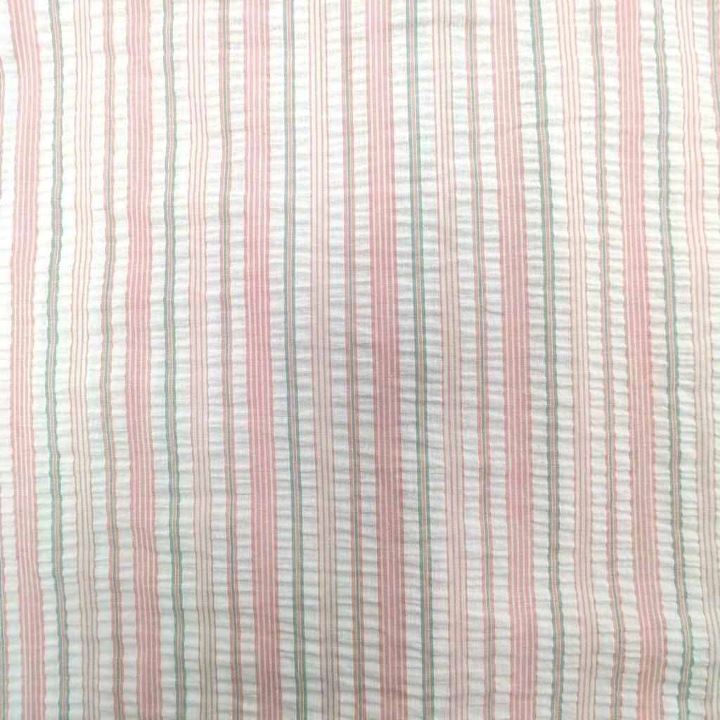 Takihyo EDWIN Long Sleeve Pajama Soccer Check and Stripe Shirt Pink Size L Women's Set, 100% Cotton, Pattern, Open-Front Pajamas, Stripe,