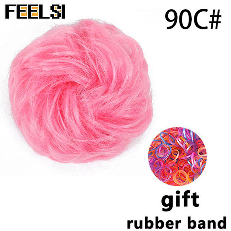 Chignon ondulat de damă cu bandă elastică de cauciuc Scrunchie sintetic pentru păr înfășurat Coc dezordonat posturi