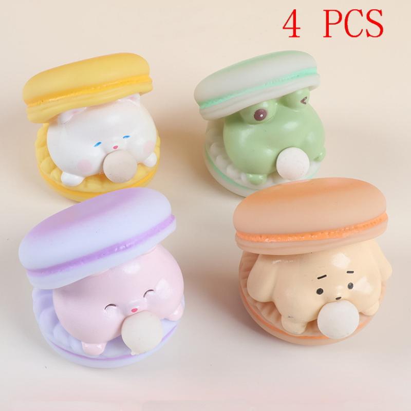 1/4Pcs Office Funny Vent Toy Creative Cute Animal Spit Bubble Burger Stress Relief Pinch Kid's Toys Desktop Decorative Ornament