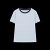 Women's Textured Ruffle Trim Color Block Slim Fit T-shirt